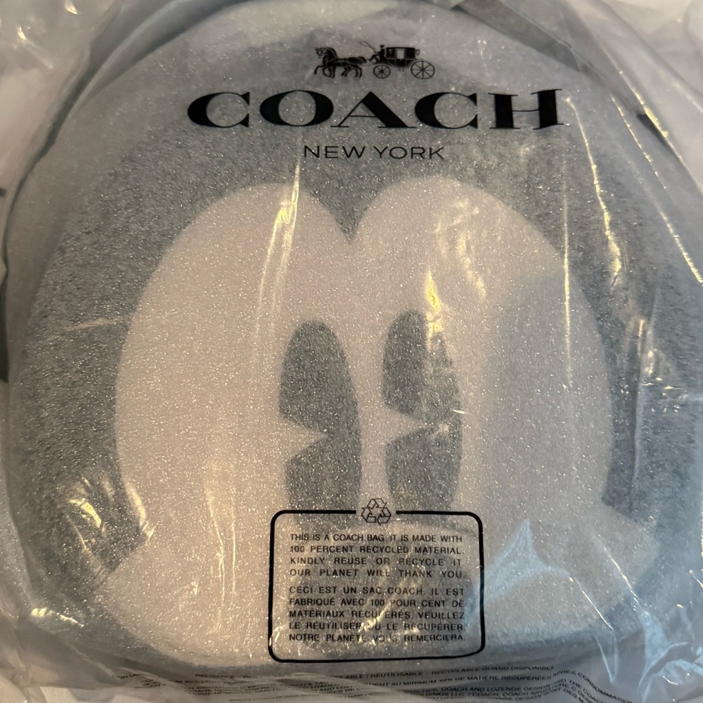 NWT Coach Disney X Black Leather Mickey Mouse Crossbody Bag - Picture 2 of 11